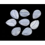 A parcel of twenty-seven  loose pear shaped blue lace agates all pear shaped sizes approx 18 x 12mm,