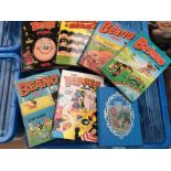 Collection of Beano Annuals comics tea cards etc.