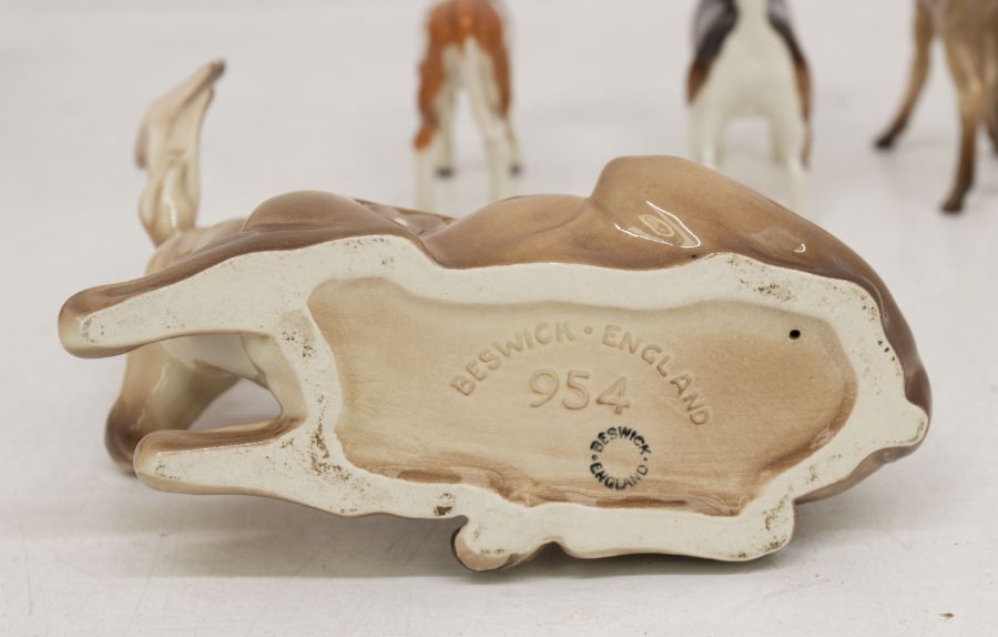 A collection of Beswick animals including stag, fawn, dogs and cattle (6) - Image 3 of 3