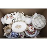 A collection of mixed ceramics including Royal Doulton, Wedgwood, Royal Albert etc (2 boxes)