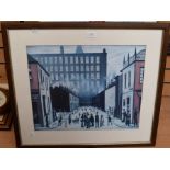 Collection of prints including Lowry and others.