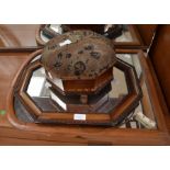 Victorian footstool with original stoneware insert along with two early 20th century wall mirrors