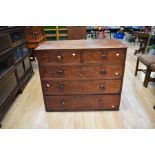 A late Georgian mahogany chest of two above three drawers with original knob handles