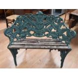 A late 19th Century/early 20th Century cast iron garden bench with fern detail