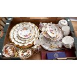 A collection of Royal Crown Derby to include: Royal Antoinette dinner, lunch and side plates Red