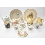 Collection of mid 20th century china wares, including teapots, plates, cups and saucers