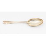 A George II Scottish silver Hanoverian spoon with rat-tail, hallmarked by Patrick Graeme, assay