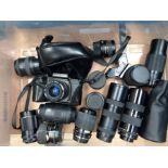 Collection of Pentax short and long lenses with Pentax SFXN automatic camera