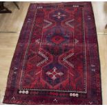 Deep Red Iranian Rug 20th century - 276cm x 178cm