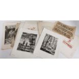 A collection of 17th Century and early 18th Century engravings, one of which is Elizabeth I