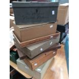Collection of early 20th century office boxes, deed boxes etc.