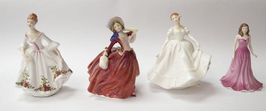 Four Royal Doulton lady figures including Nancy, Autumn Breezes, Ruby and Country Rose (damaged) - Image 3 of 3