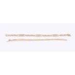 Two 14ct tri colour gold bracelet  end broken, along with another comprising alternate bar and fancy