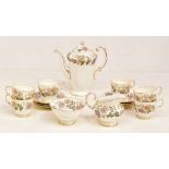 A Paragon china 6 piece coffee set including coffee pot, 6 cups, saucers, milk jug and sugar bowl