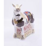 Royal Crown Derby War Horse gold stopper paperweight