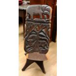 Carved 20th Century two part African chair in hardwood