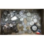 Collection of coins with a large amount of Pre 47 silver (approx 1440g) and other coins.