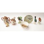 A collection of Japanese ceramic Goebel figures, bird figures, early 20th Century Derby sugar