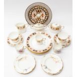 Collection of Royal Crown Derby bone china tea wares, i.e. Derby Border, Derby Posies, early 20th