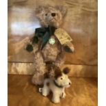 Vintage Hermann  German Max and Fox Terrier mohair Teddy Bear and dog set-excellent condition near