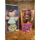 Designer Girls Replica Blythe eye colour change doll together with a Cabbage Patch kids baby doll by