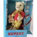 Merrythought Rupert Bear boxed Vintage Teddy Bear. The teddy bear in good and fixed in box and the
