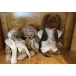 Raikes Vintage tagged Rabbit c 16” with solid face and plush attire and a pair of Artist Ashton