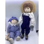 Brenda Brightmore and Linda Murray BDA British Artist dolls pair cloth and painted face models .(2)