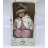 Heidi Ott of Switzerland 1990s Vintage dolls ; 9” Baby girl with hair -boxed. (1)