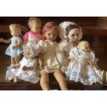 Vintage Group of Modern and 1960s dolls to include Gotz artist large doll with auburn hair,