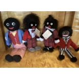 Golly doll bears collection including Merrythought and others British Rag dolls in good condition