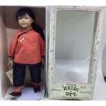 Heidi Ott Swiss child doll -Chinese Asian model all original with black Hair wig boxed (1)