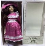 Heidi ott of Switzerland 1990s Vintage dolls ; 12” fuschia dress gown and air wig boxed(1)