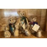 German Hermann 3 teddy bears traditional design 13” + with original tags-excellent order. (3)
