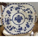 Blue and White gilt strung plate. ***Offsite Location***