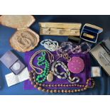 A selection of antique, vintage and contemporary costume jewellery - to include a Stratton