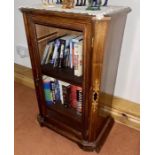 A Sheraton revival mahogany and satinwood strung music cabinet. ***Offsite Location***