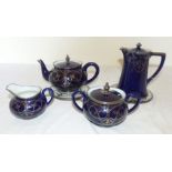 Limoges part tea service tea service C1920 - 1930 with 2 glass inlayed stands  coffee pot stands
