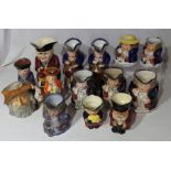 Collection of 14 toby jugs to include Allertons , Devonmoor , Shorter & co and Crown Devon Good