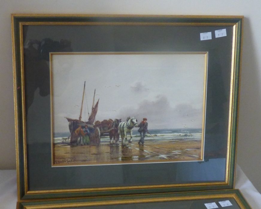 G Hamilton Constantine (1878-1967) "Stonehaven" and "Unloading Donegal", signed and titled, - Image 2 of 3