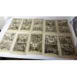 A collection of 19 engravings from Fox's book of martyrs circa 1770s