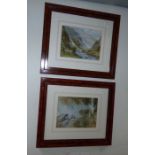 Harold Gresley, lions head print & Dovedale stepping stones, framed. 36cm x 31cm 2 prints in lot