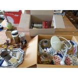 A mixed lot to include kitchen scales , plated ware and lighting ( 4 boxes in lot )