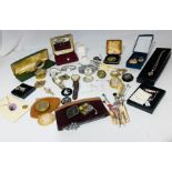 A large collection of interesting items including seven wristwatches (both gents and ladies); a