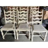 A set of six 19th century oak painted dining chairs (6) ***Offsite Location***