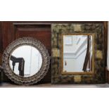 2 decorative wall mirrors in ornate frames , 60cm and 76cm x 66cm