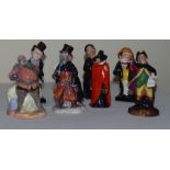 8 x Royal Doulton small figures including dickens characters , Falsttaff , Guy Fawkes and others, ar