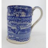 An early 19th century Swansea Cambrian pottery pearlware mug , with  cabbage leaf moulding and