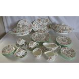 Minton Haddon Hall dinner service for 6 2 tureens 6 dinner plates 6 side plates  12 teaplates