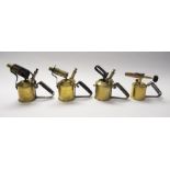 Max Siviert - four Swedish brass blow lamps - 3 x  0.4 liter, and one 0.25 liter (4)